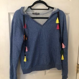 CUTE LIGHT HOODIE WITH COLORFUL TASSELS